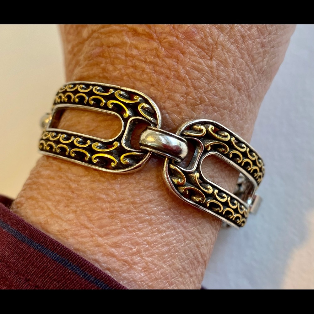 Vintage Brighton Seville Two-tone Filigree Link Bracelet